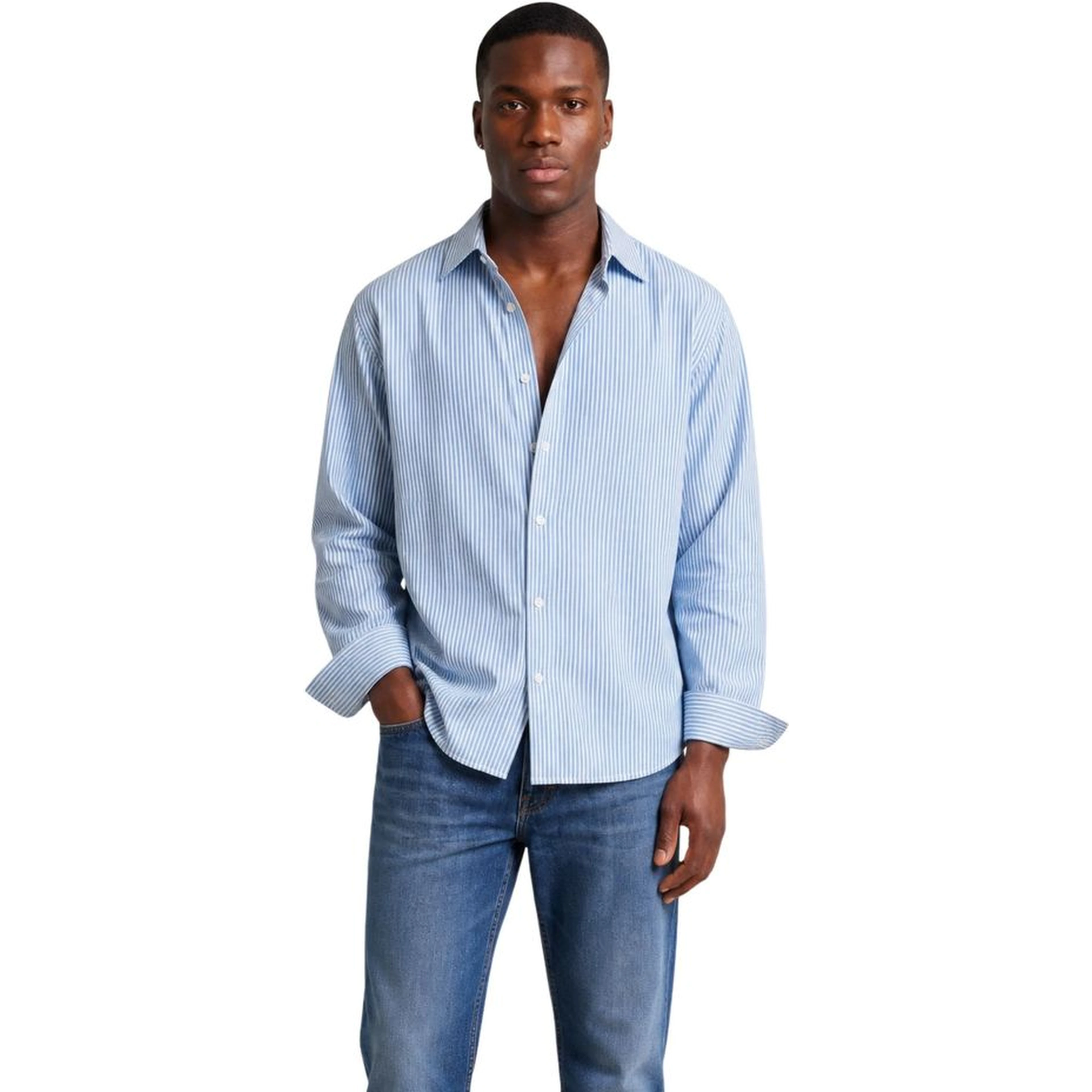 Blue Cotton Pattern Shirt