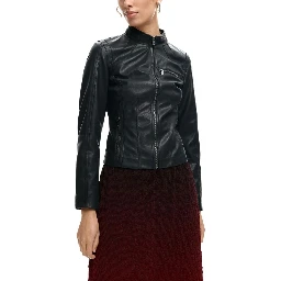 Black Polyethylene Leather Jacket