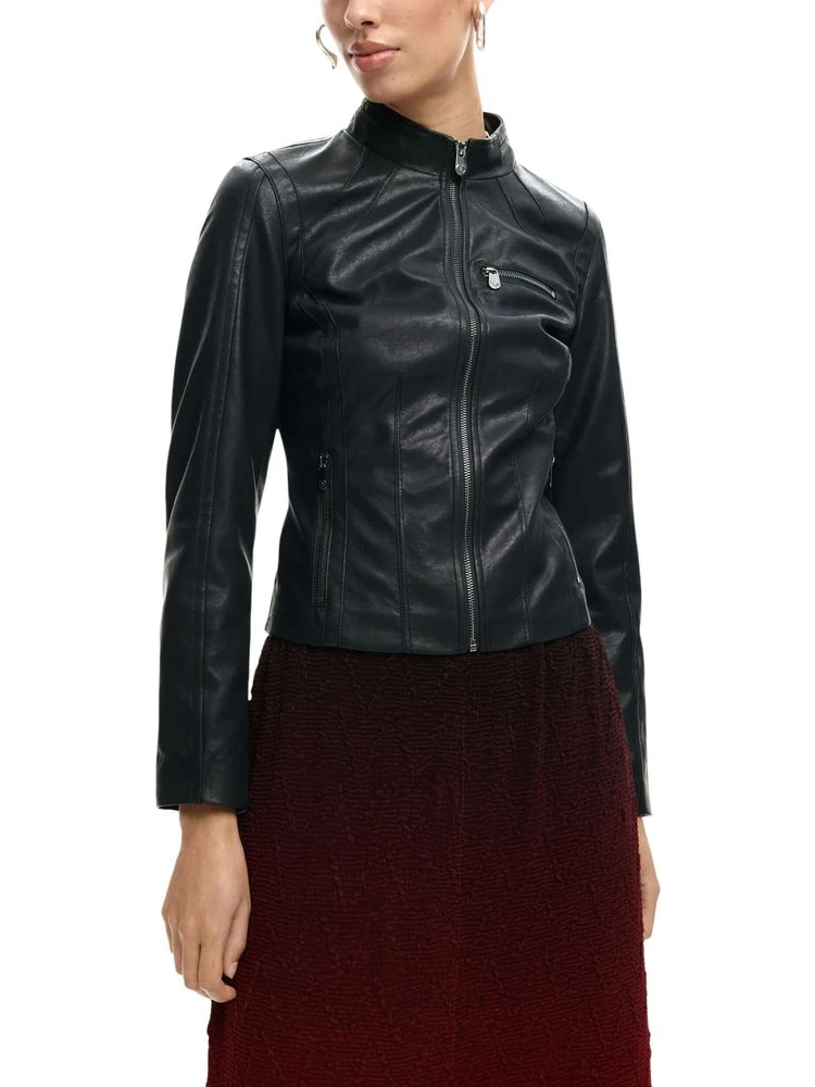 Black Polyethylene Leather Jacket