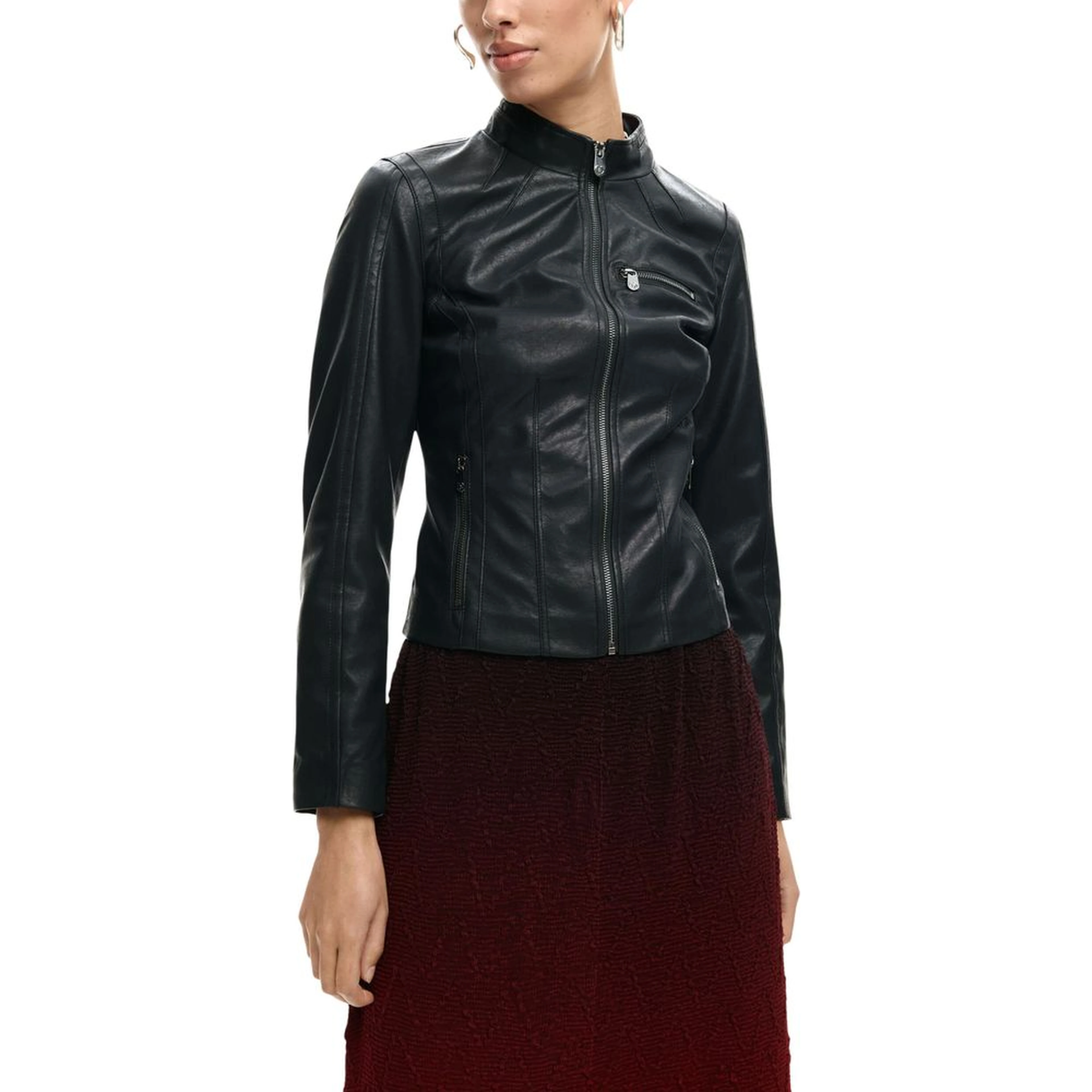 Black Polyethylene Leather Jacket