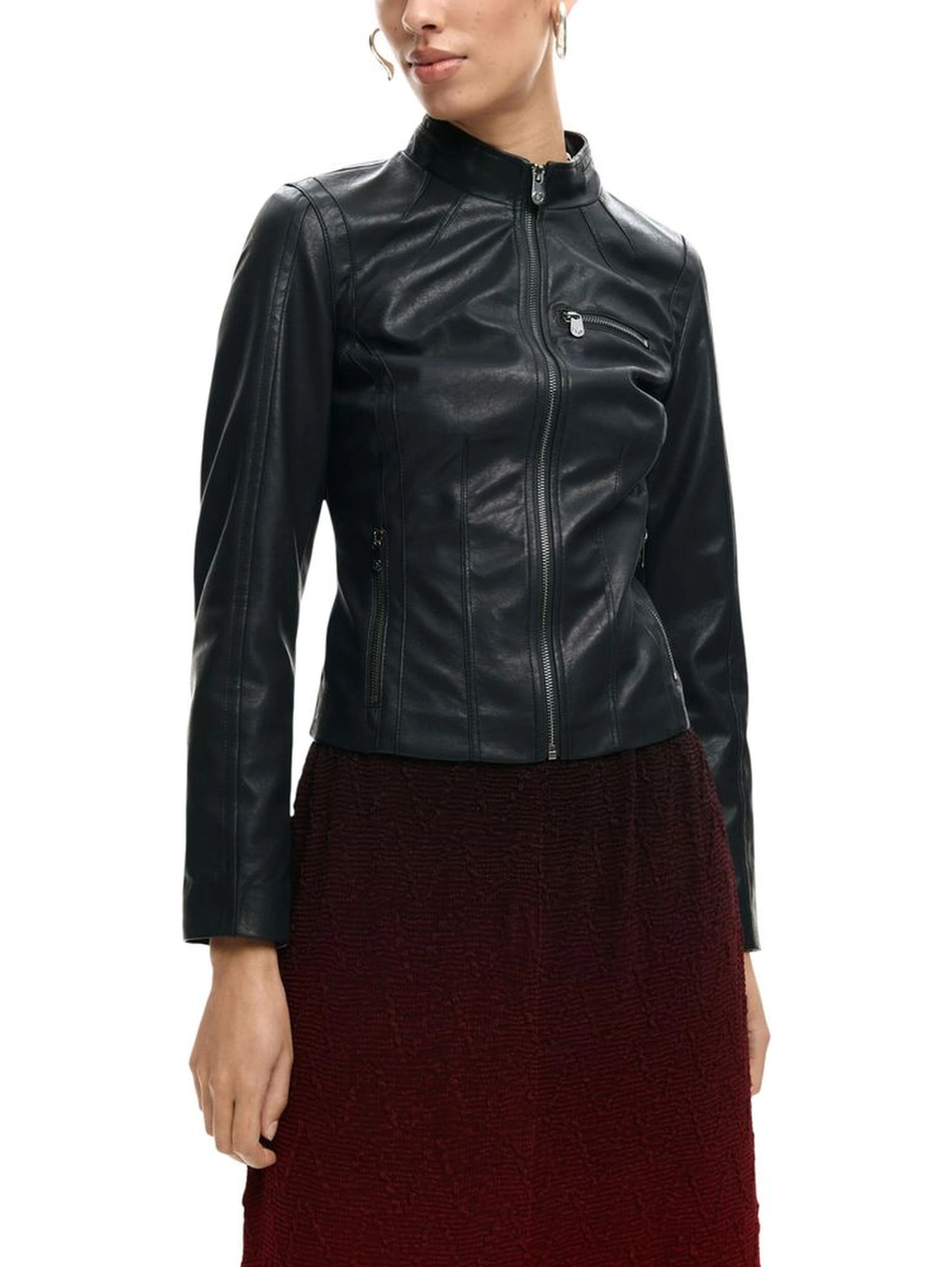 Black Polyethylene Leather Jacket