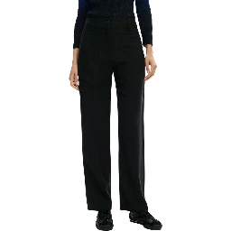 Black Viscose Casual Pants