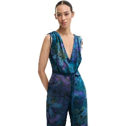 Blue Viscose Jumpsuit