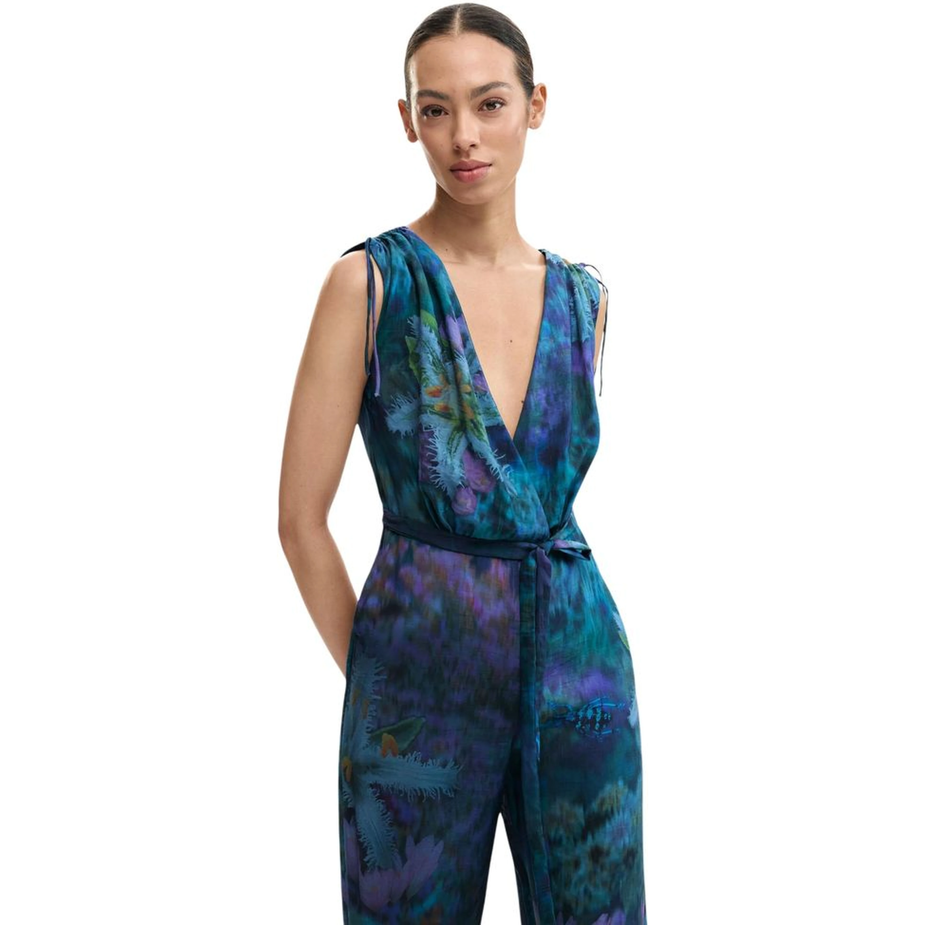 Blue Viscose Jumpsuit