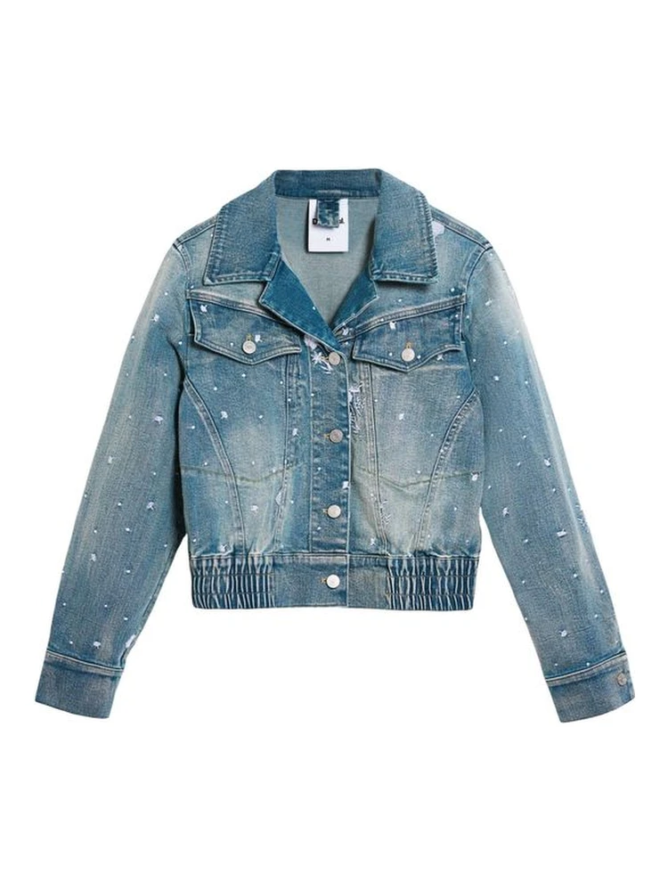 Blue Elastane Denim Jacket