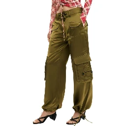Bicolor Polyester Cargo Pants