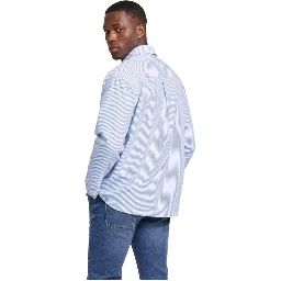 Blue Cotton Pattern Shirt