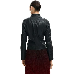 Black Polyethylene Leather Jacket