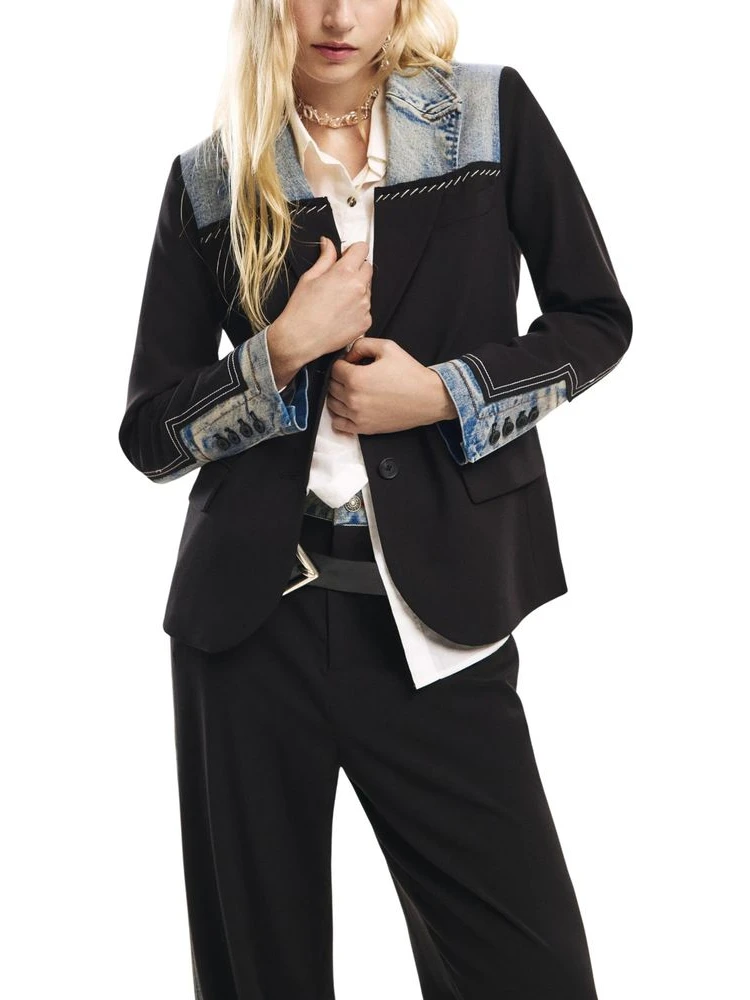 Black Cotton Blazer