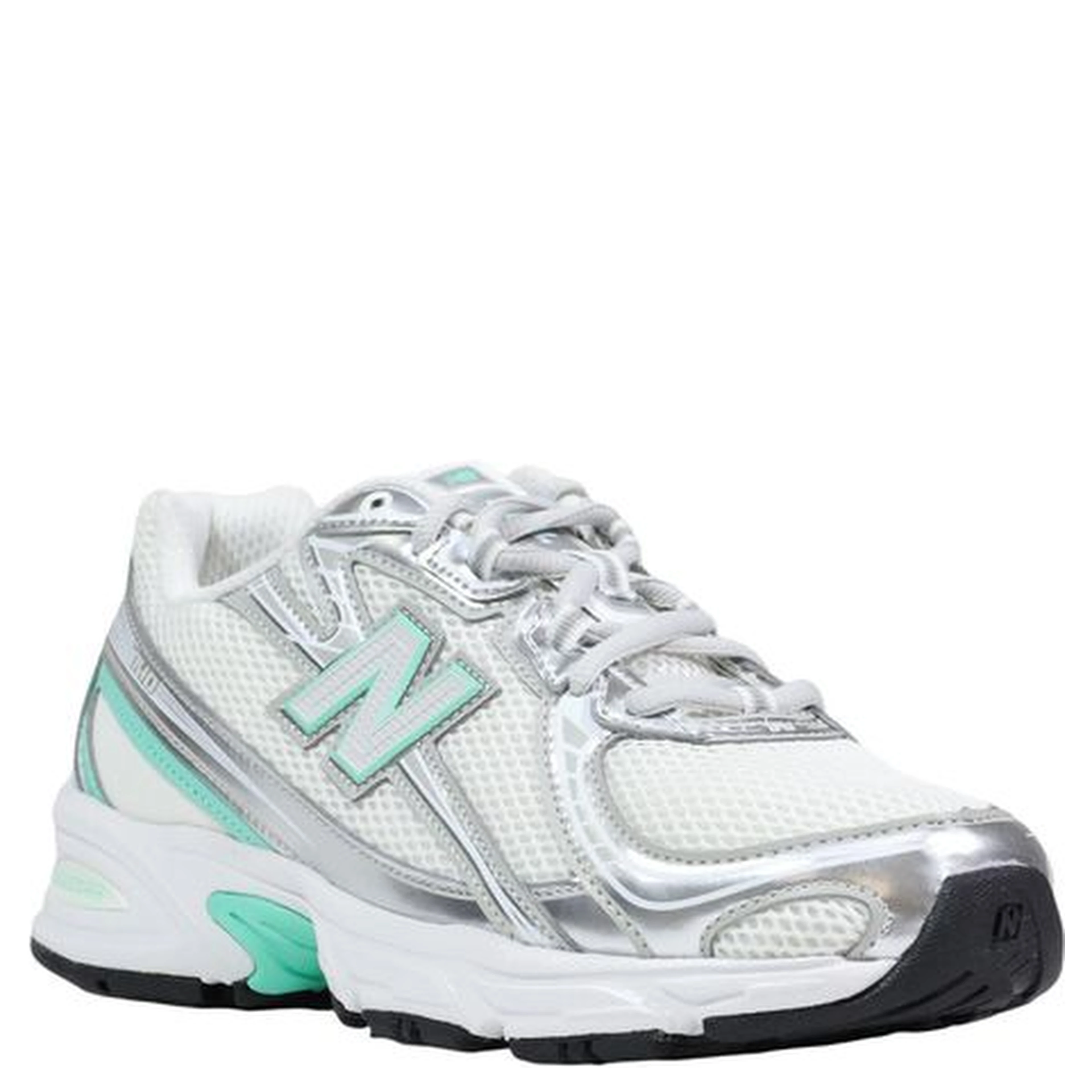 Silver Synthetic Athletic Sneakers