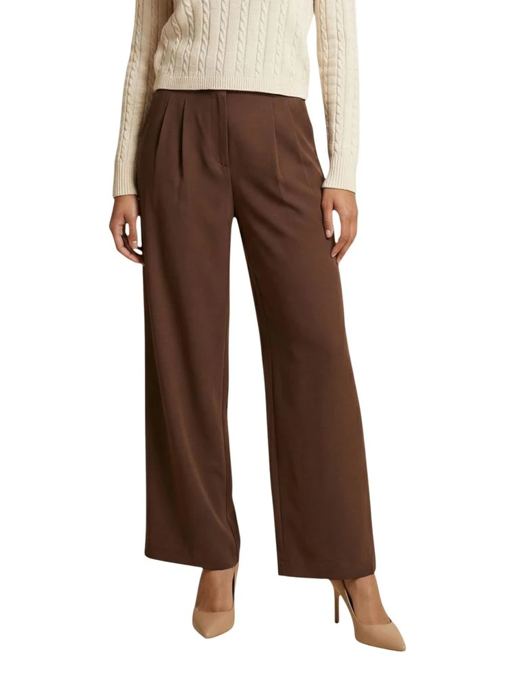 Brown Recycled Polyester Casual Pants
