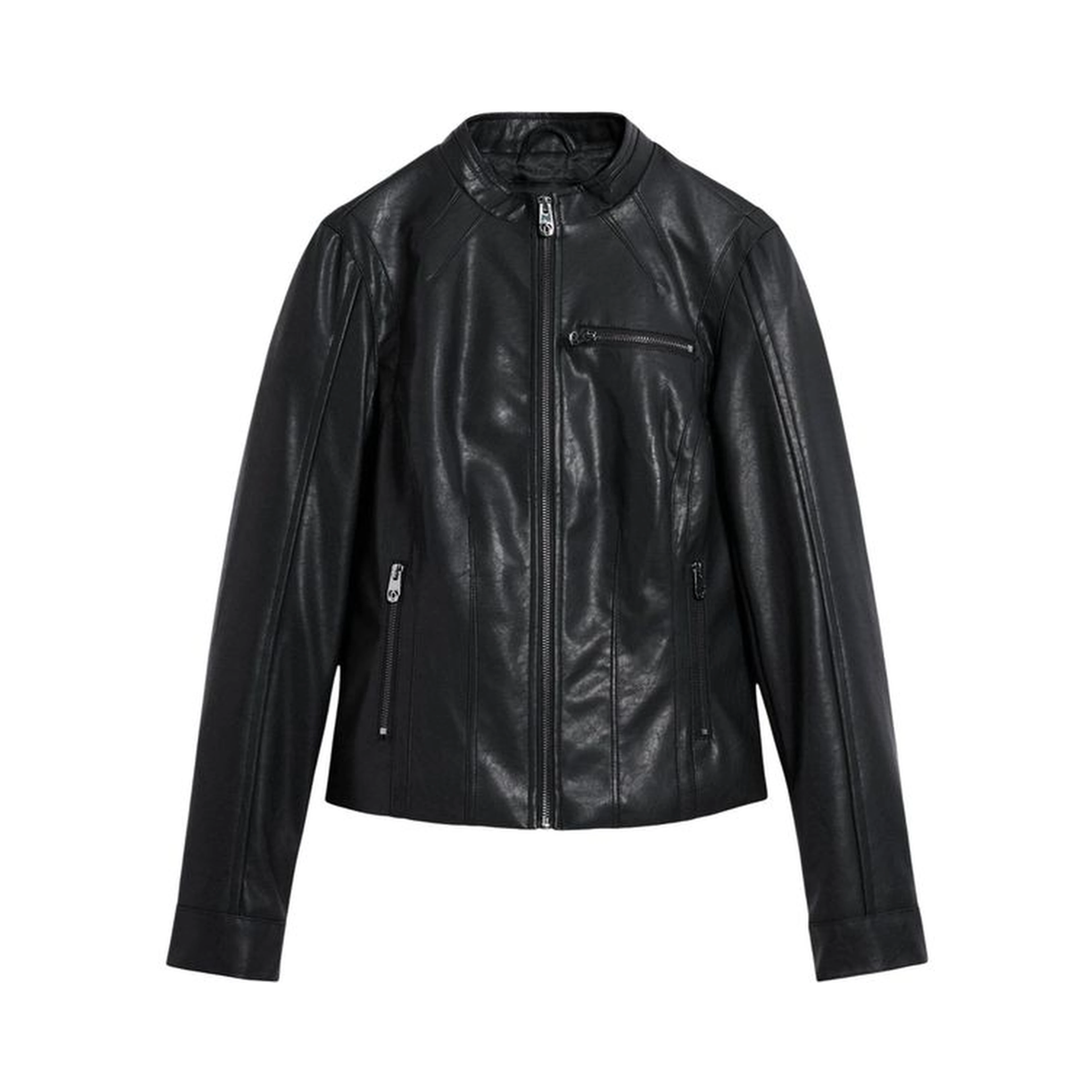 Black Polyethylene Leather Jacket