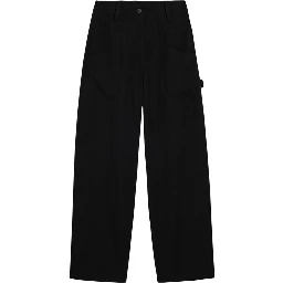 Black Viscose Casual Pants