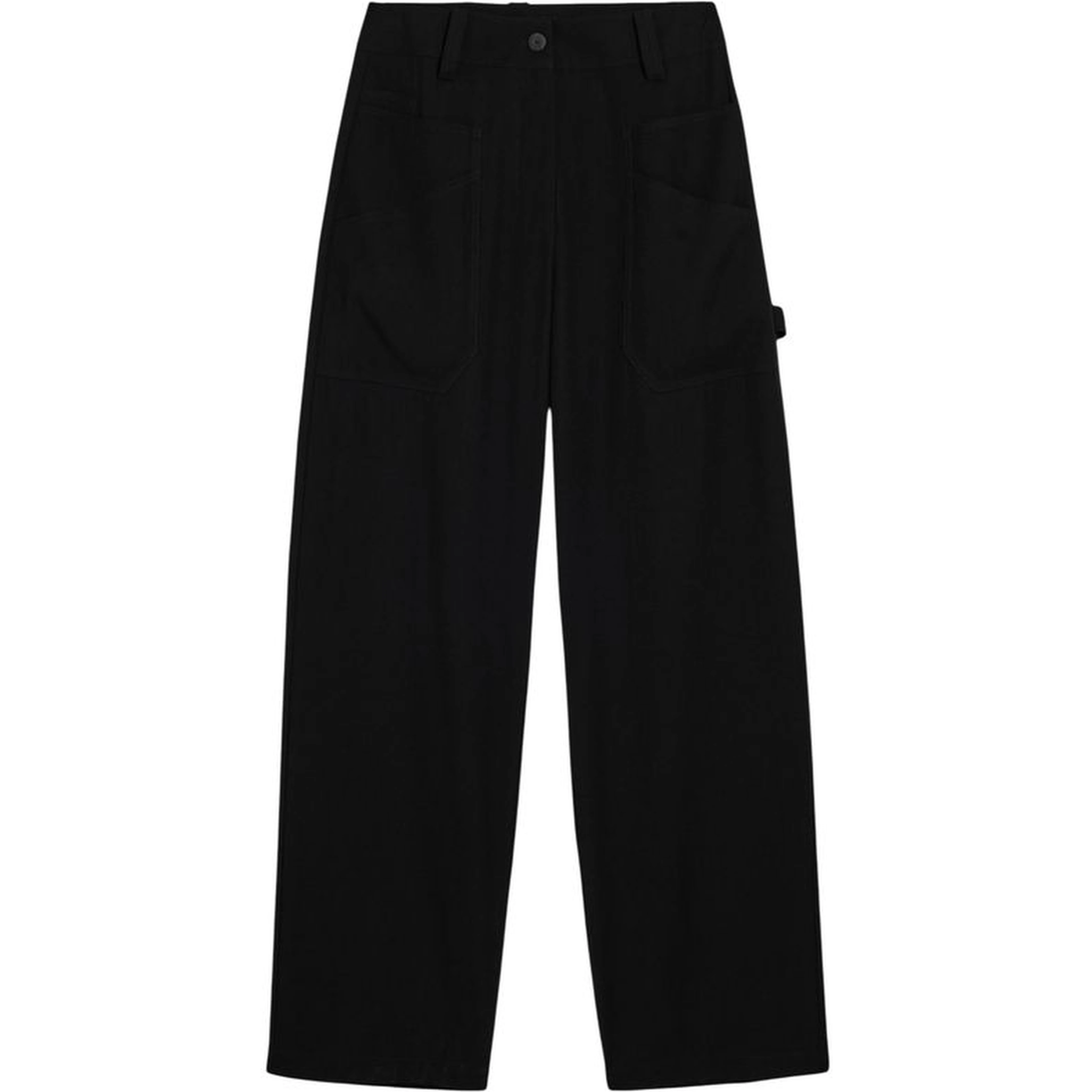Black Viscose Casual Pants