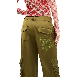 Bicolor Polyester Cargo Pants