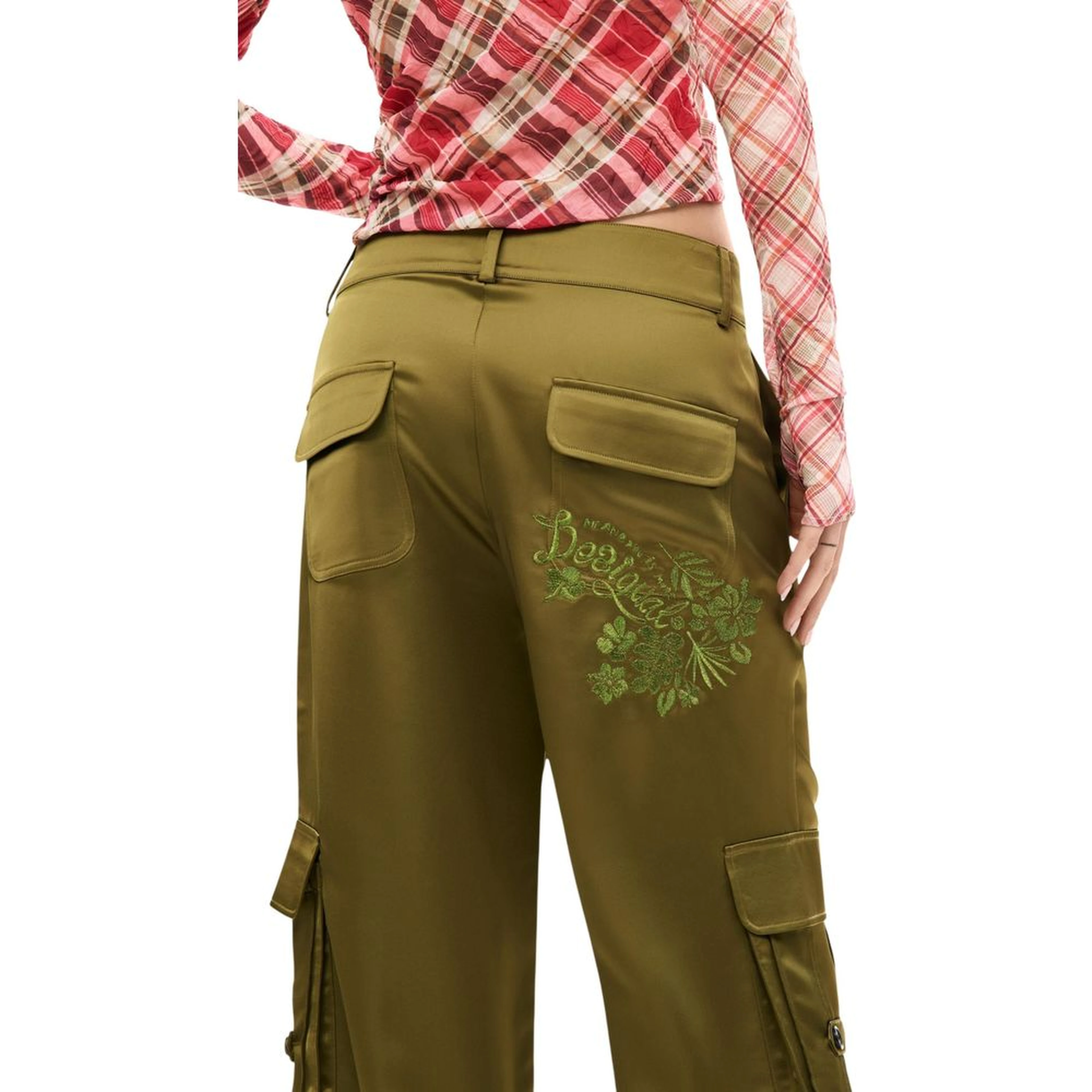 Bicolor Polyester Cargo Pants