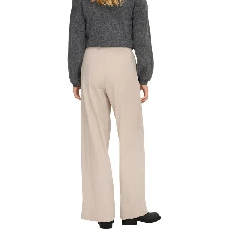 Beige Viscose Casual Pants
