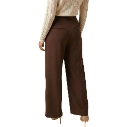 Brown Recycled Polyester Casual Pants