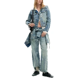 Blue Elastane Denim Jacket