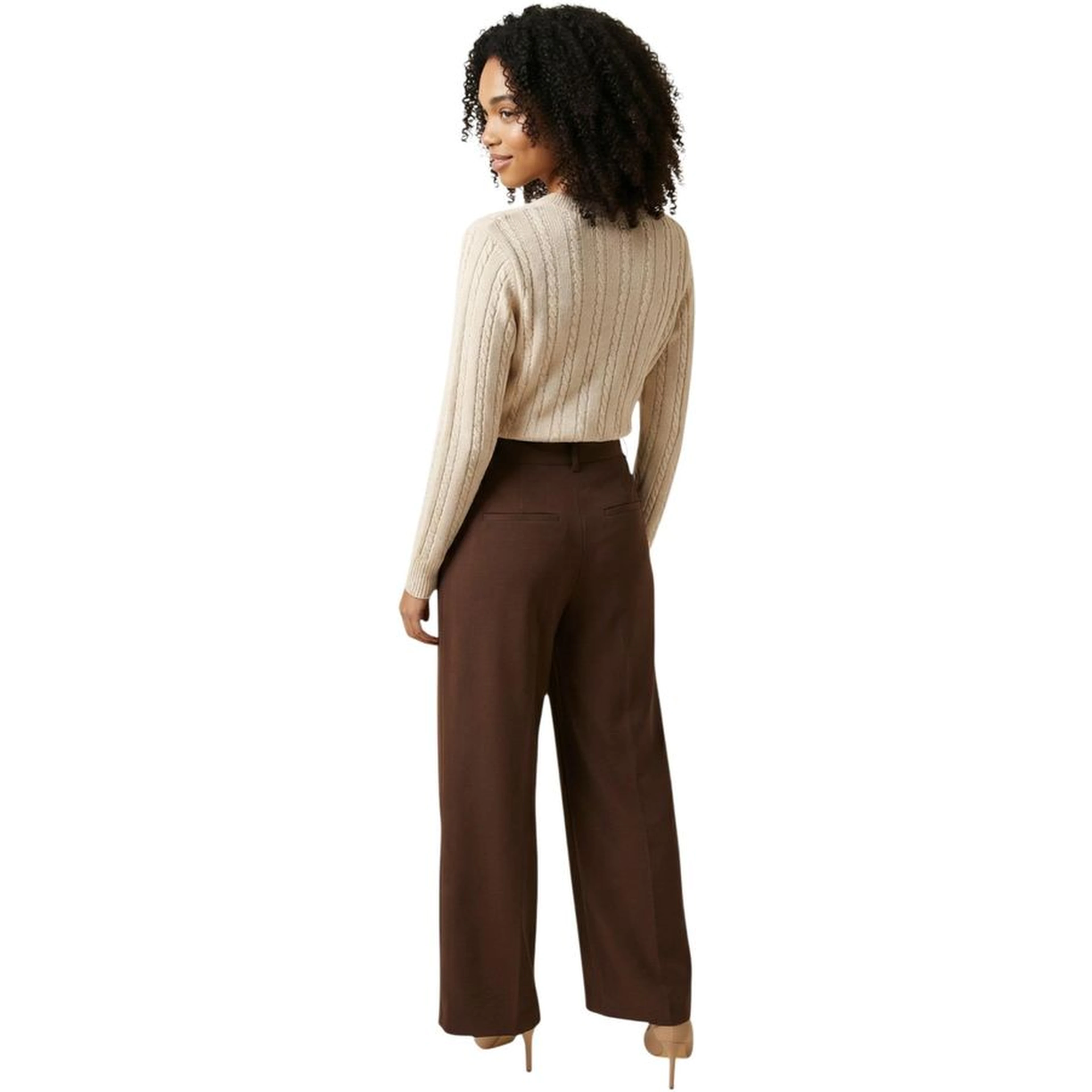 Brown Recycled Polyester Casual Pants