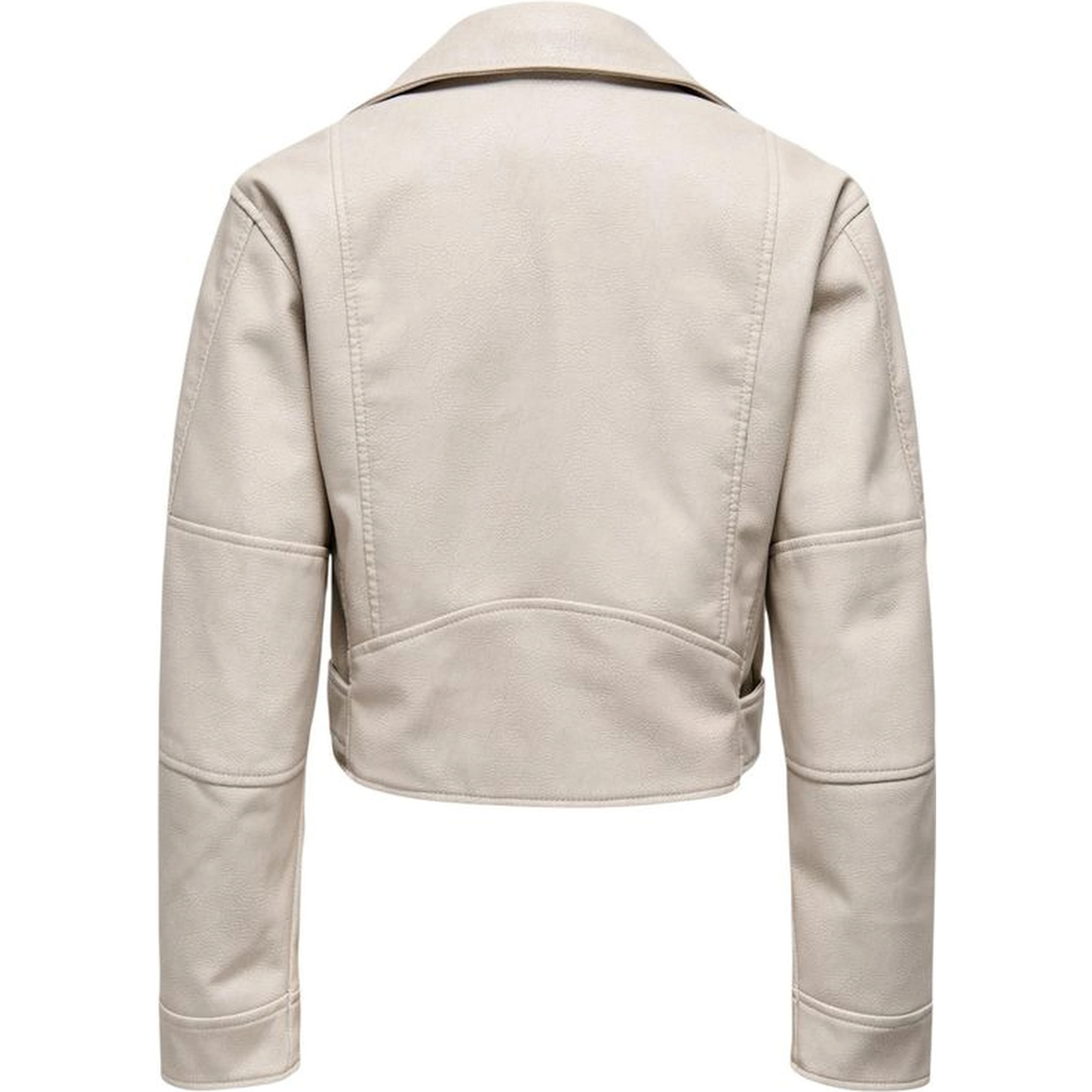 Beige Recycled Polyester Biker Jacket