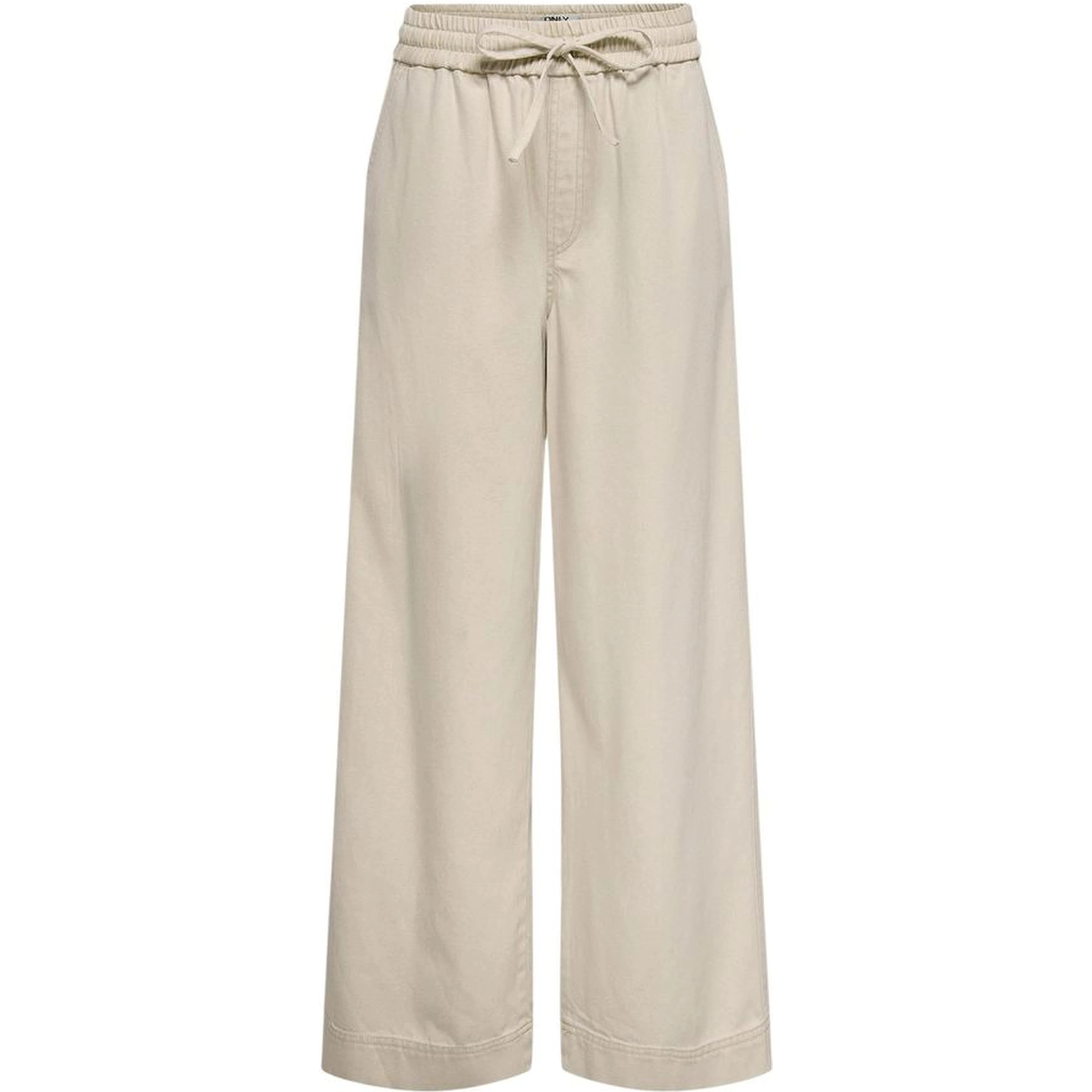Cream Cotton Flared Pants