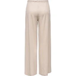 Beige Viscose Casual Pants
