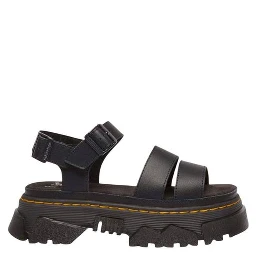 Black Leather Flat Sandals