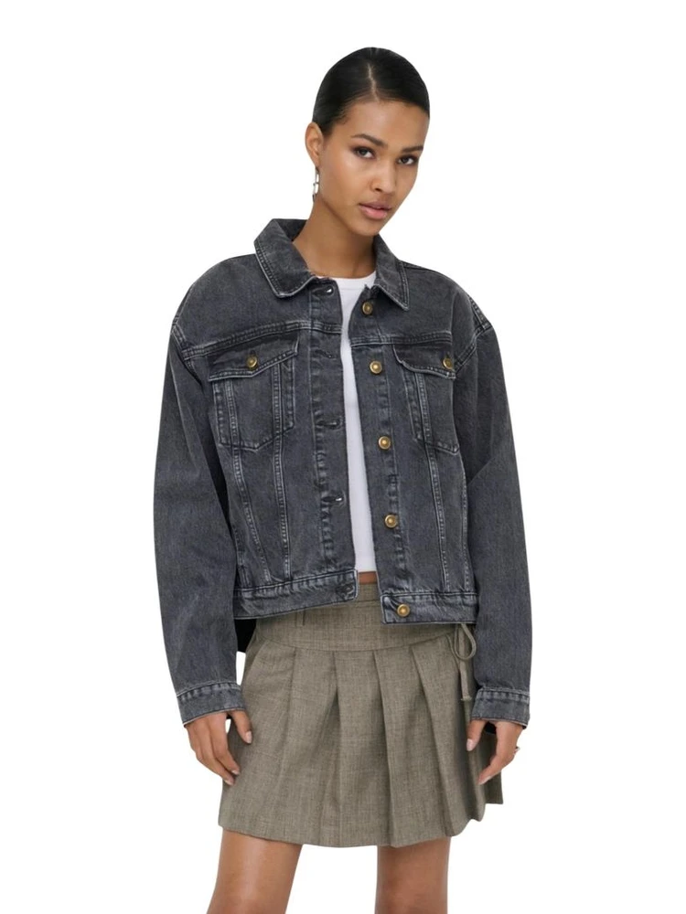 Black Cotton Denim Jacket