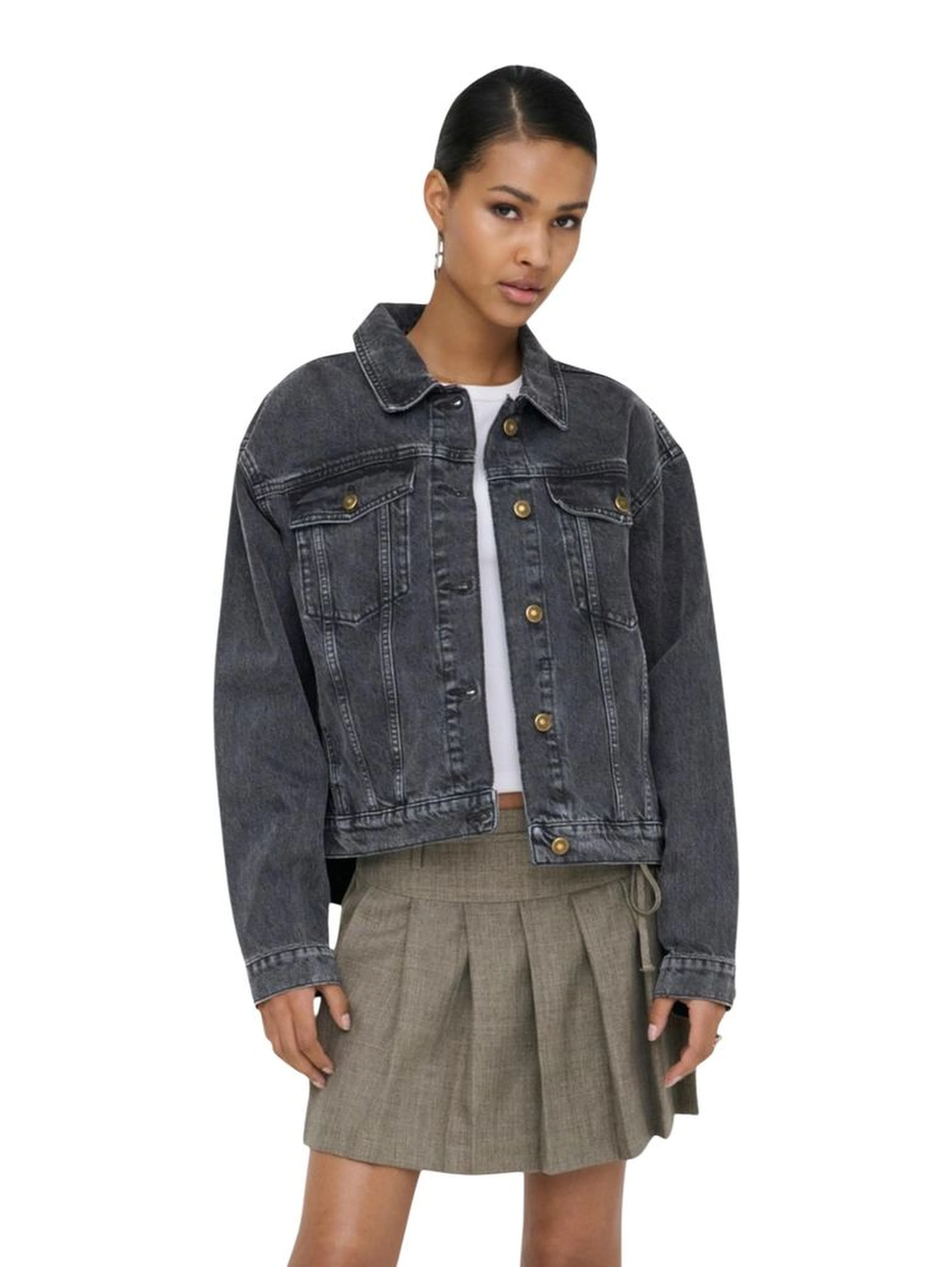 Black Cotton Denim Jacket