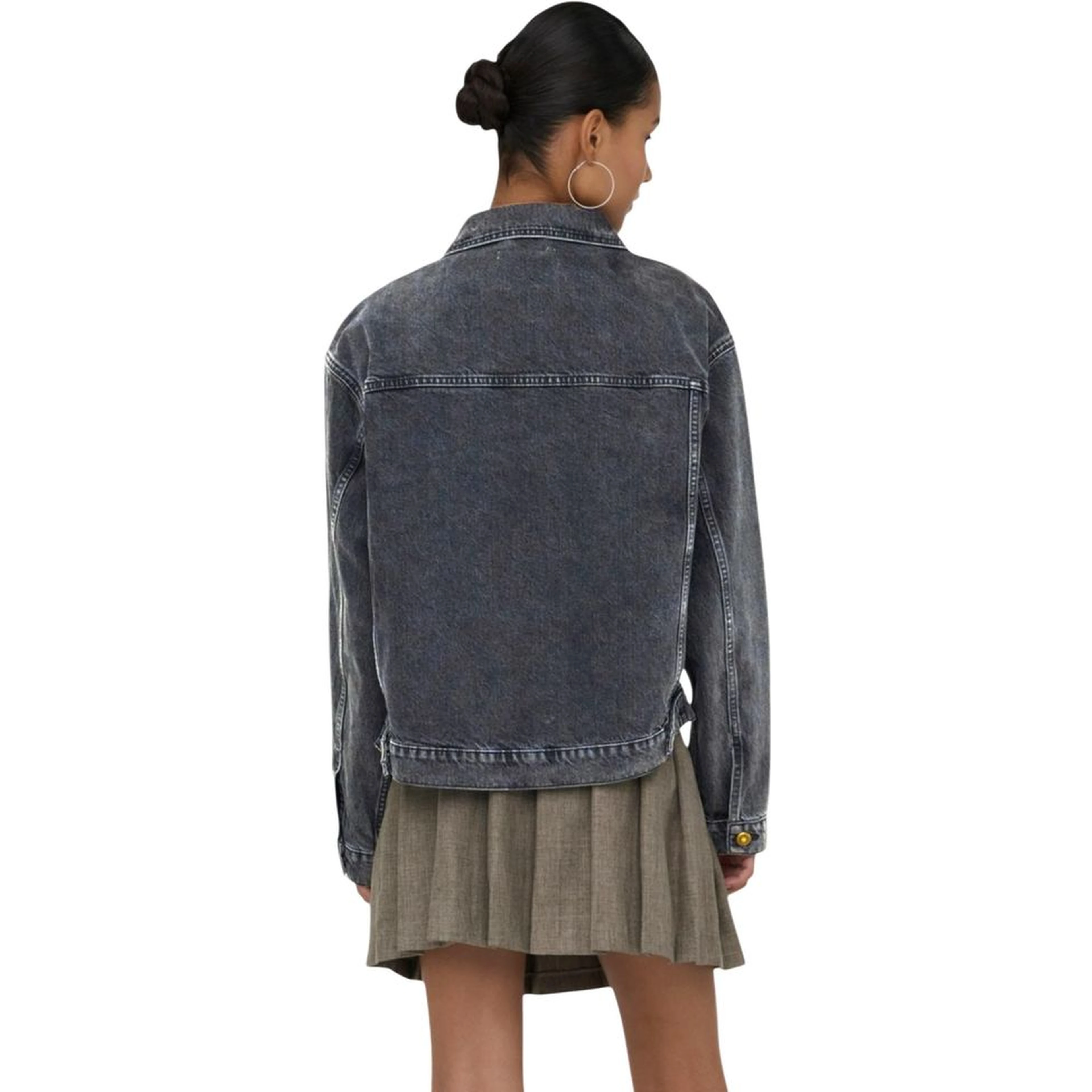 Black Cotton Denim Jacket