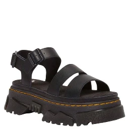 Black Leather Flat Sandals