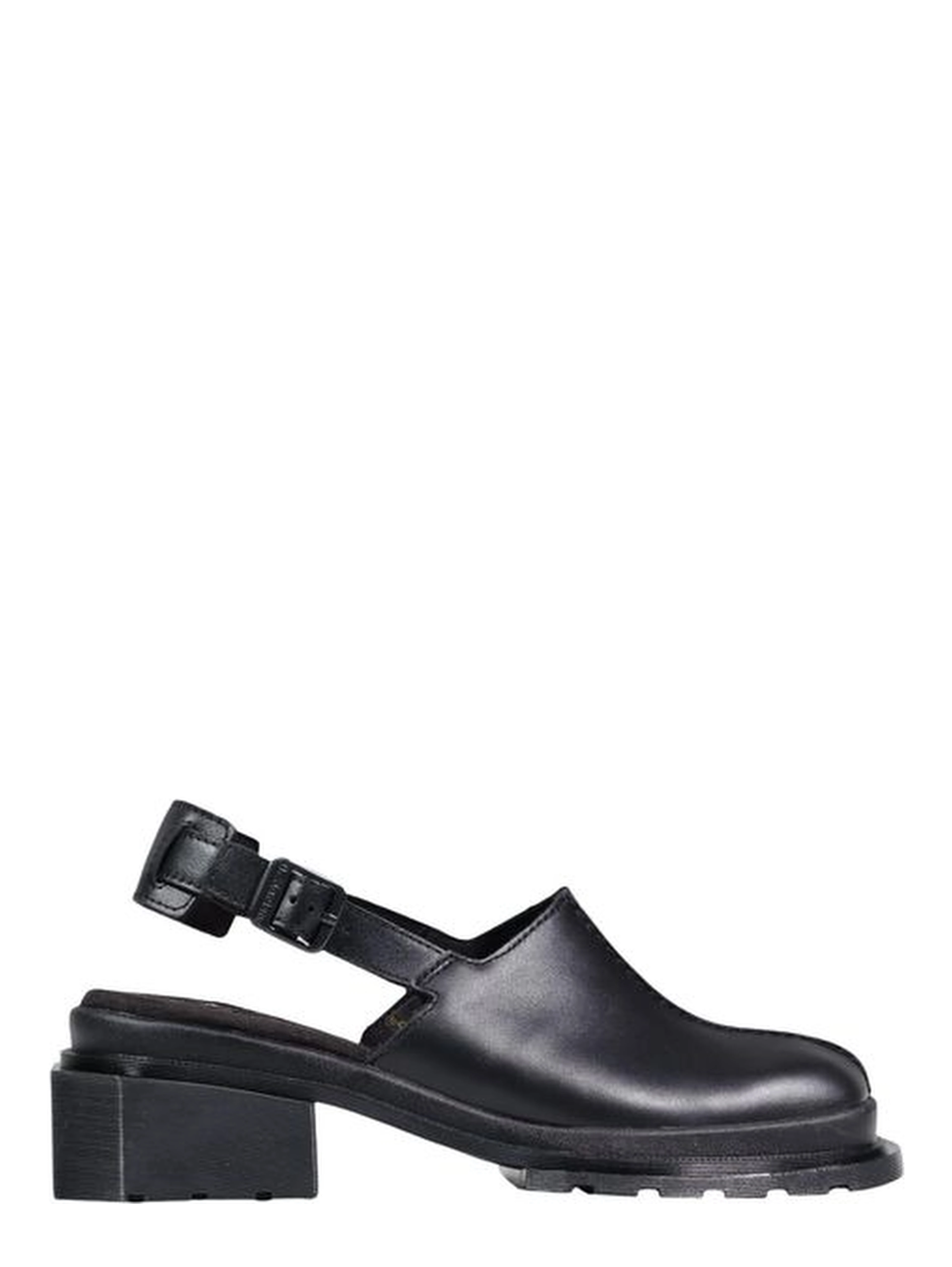 Black Leather Mules