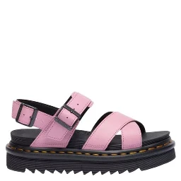 Pink Leather Platform Sandals