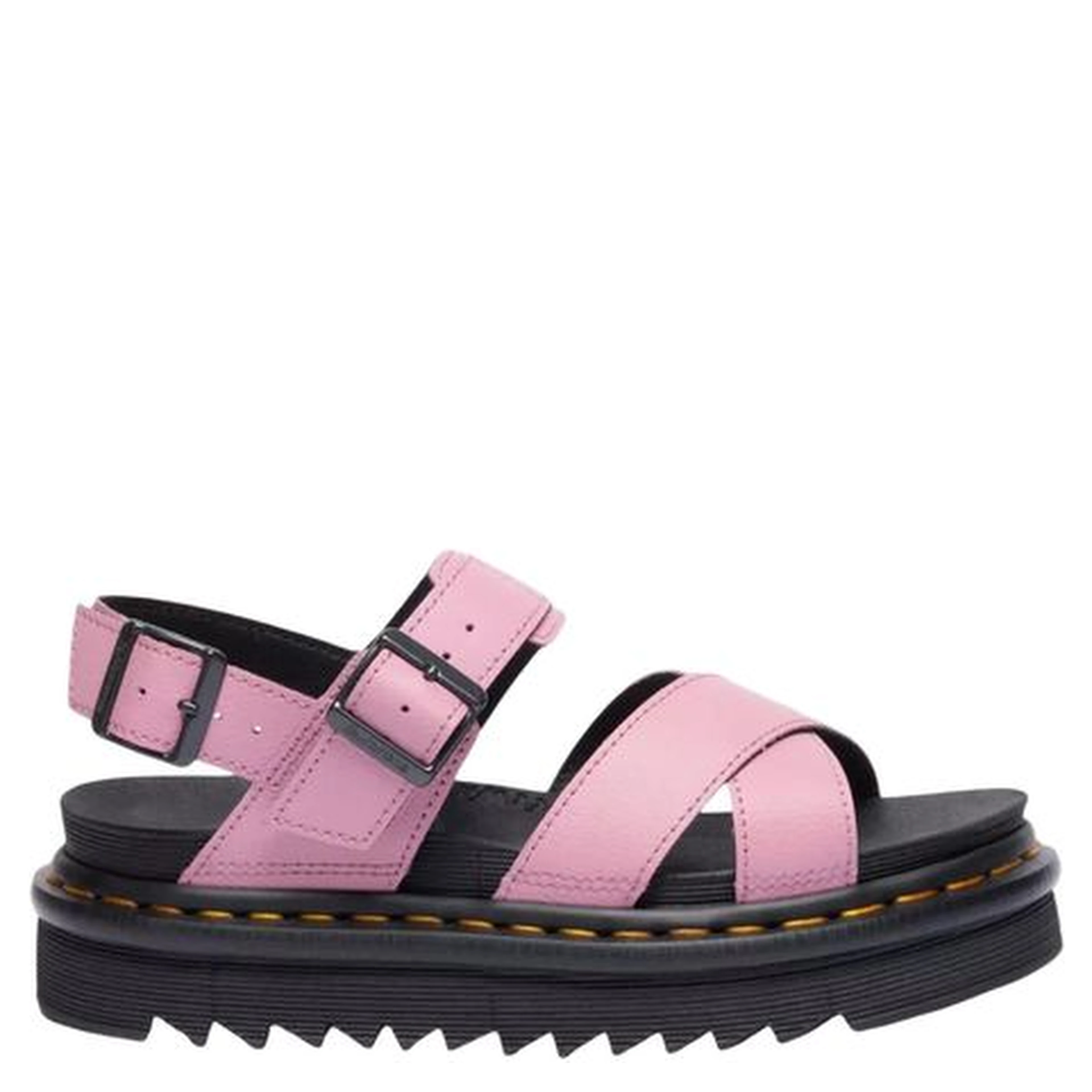Pink Leather Platform Sandals