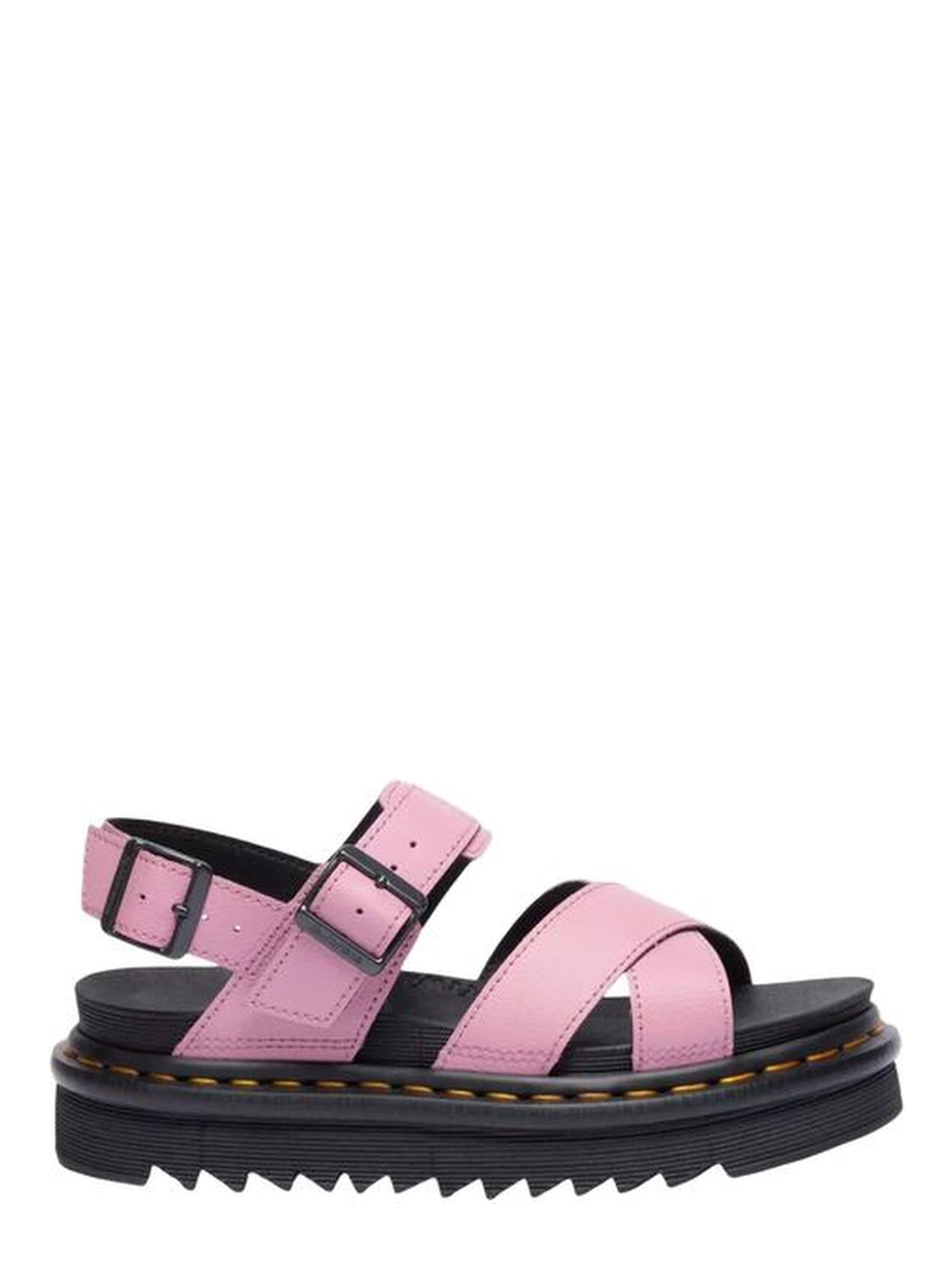 Pink Leather Platform Sandals