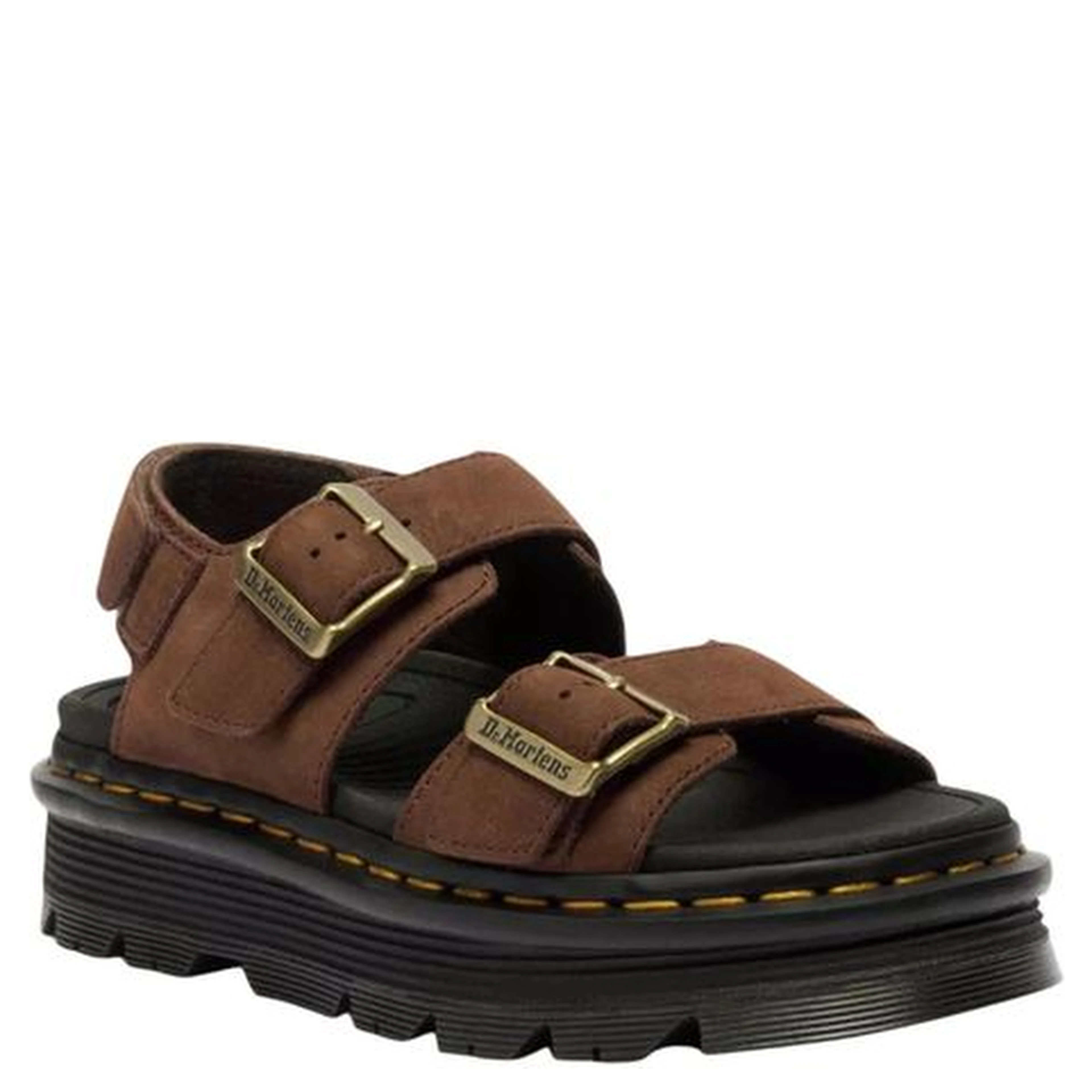 Brown Leather Platform Sandals