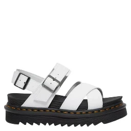 White Leather Strap-On Sandals