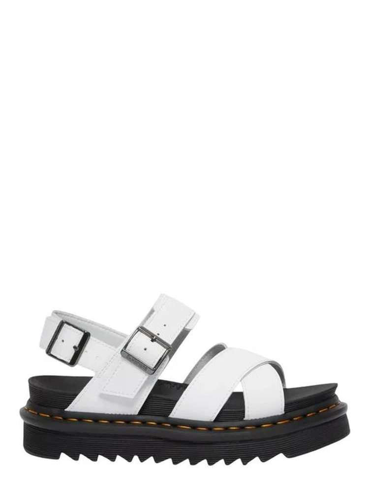 White Leather Strap-On Sandals