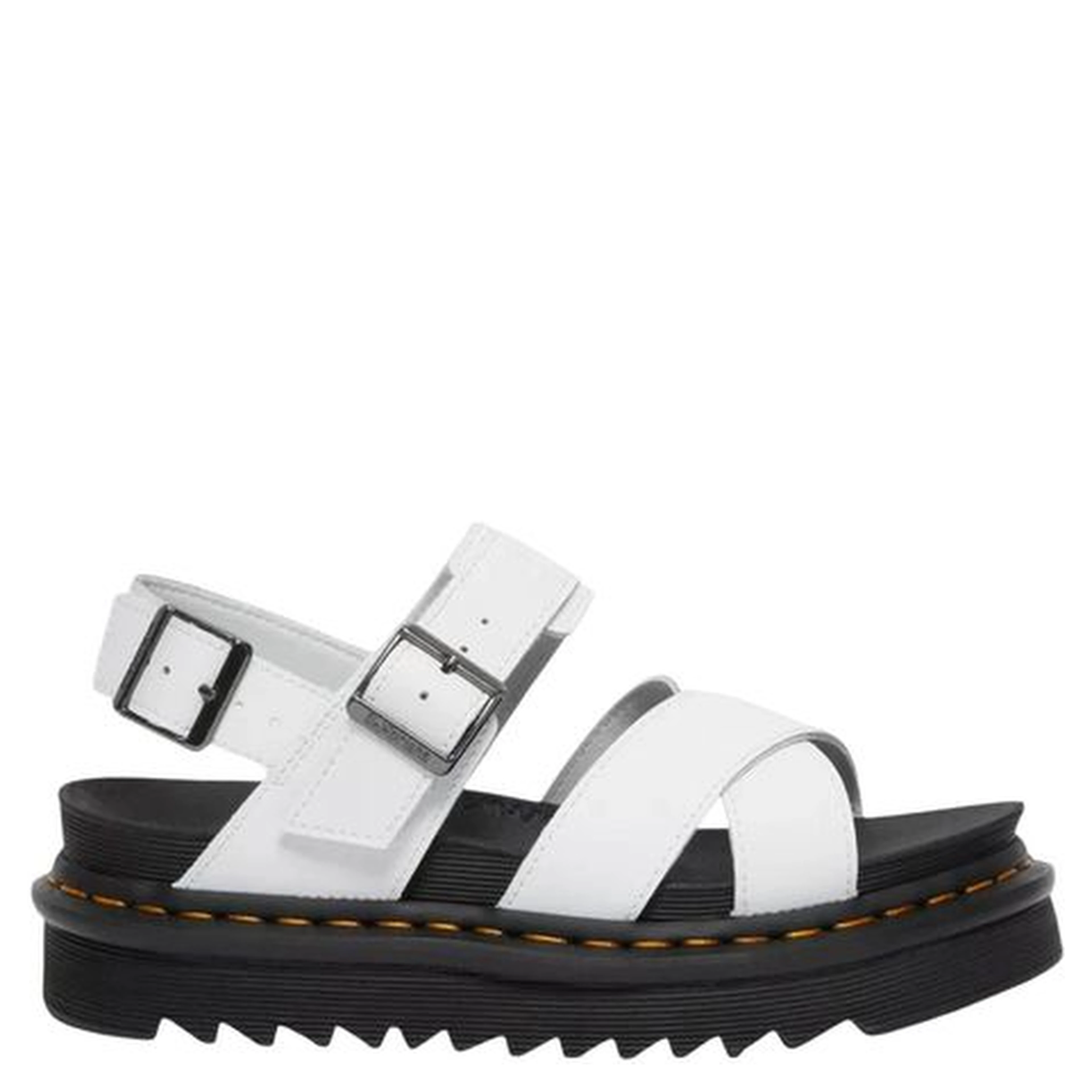 White Leather Strap-On Sandals