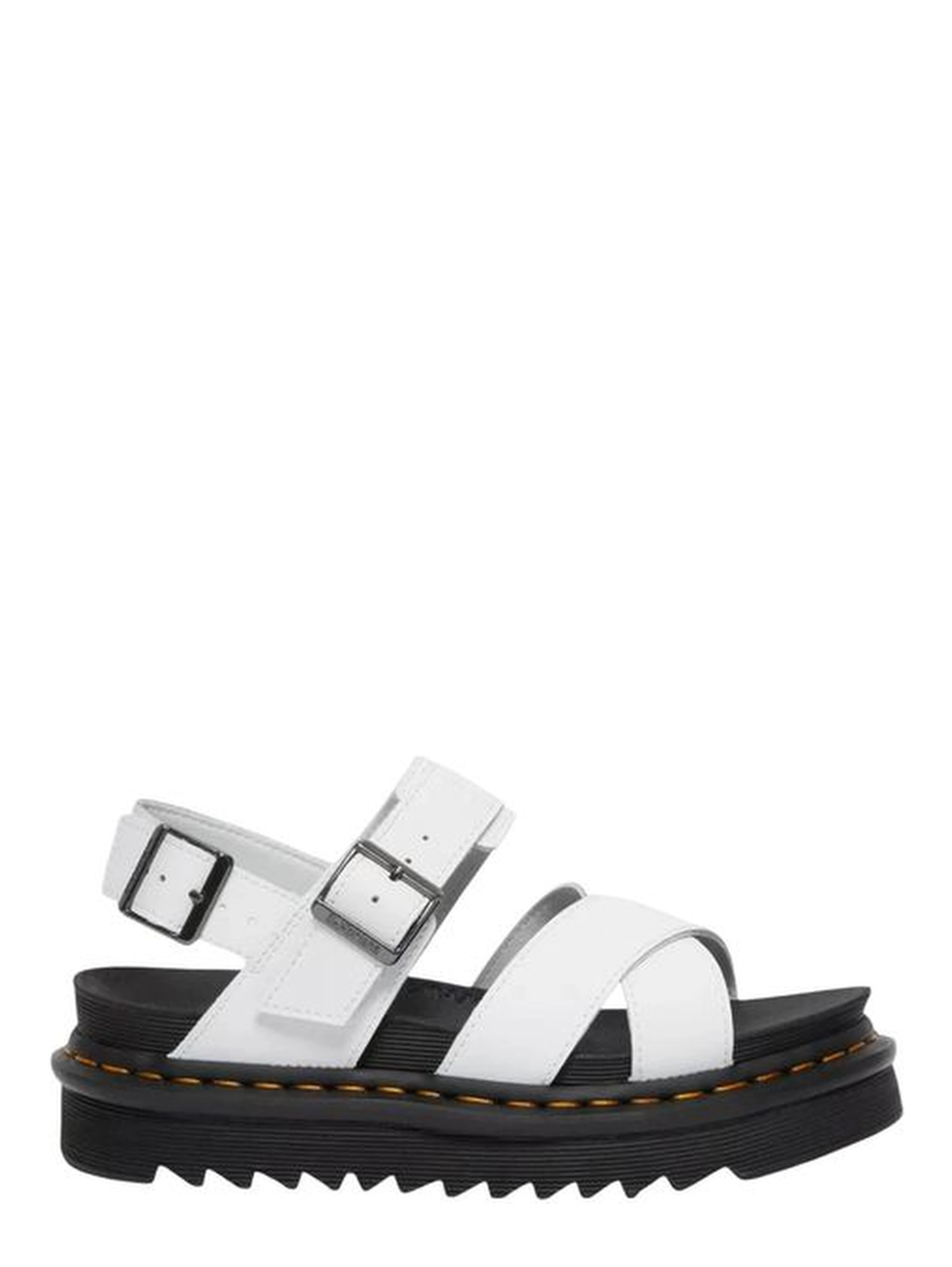 White Leather Strap-On Sandals