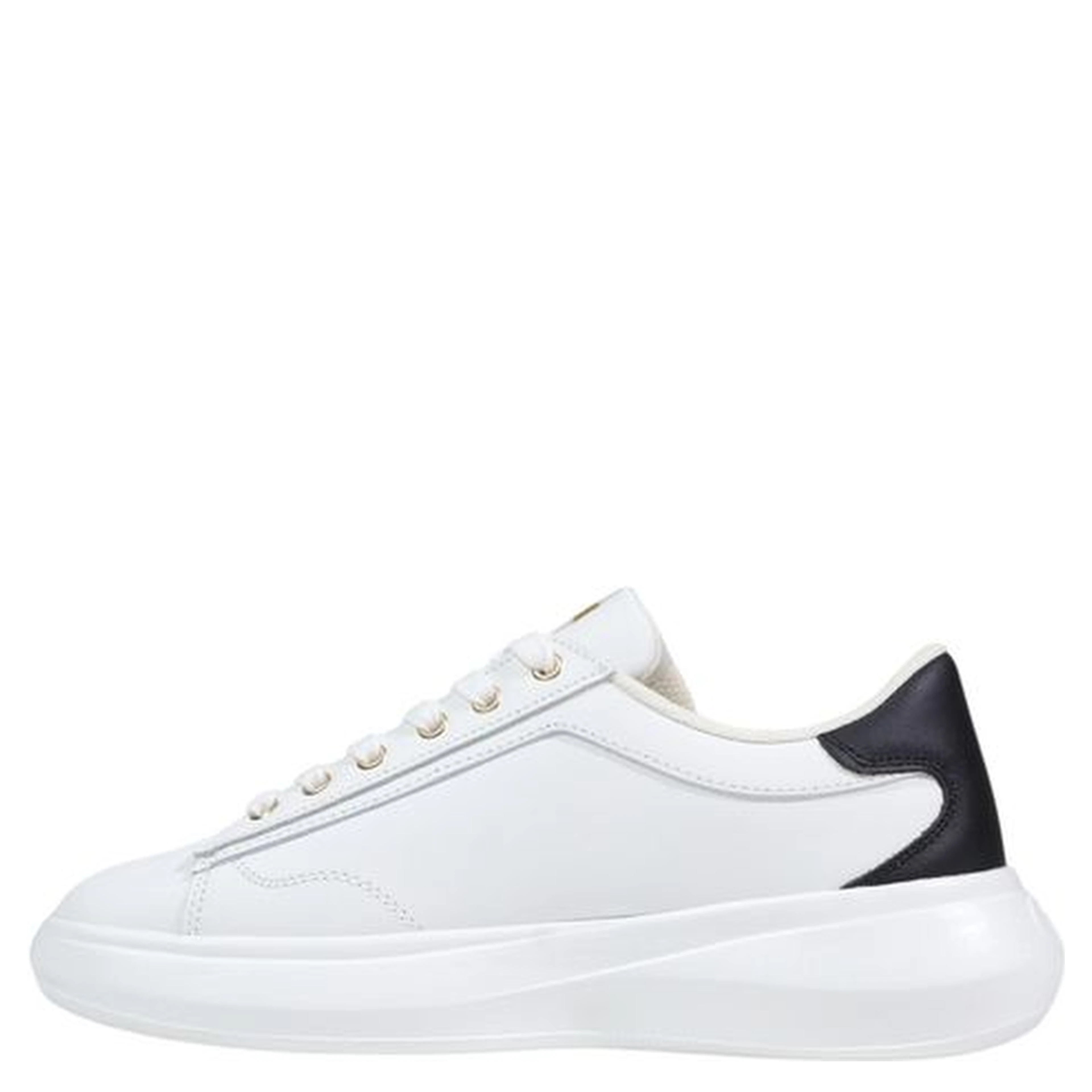 Black And White Polyethylene Low Top Sneakers