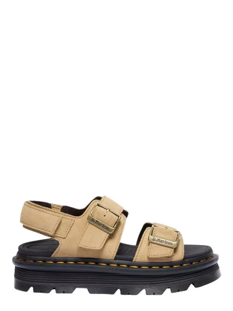 Beige Leather Platform Sandals