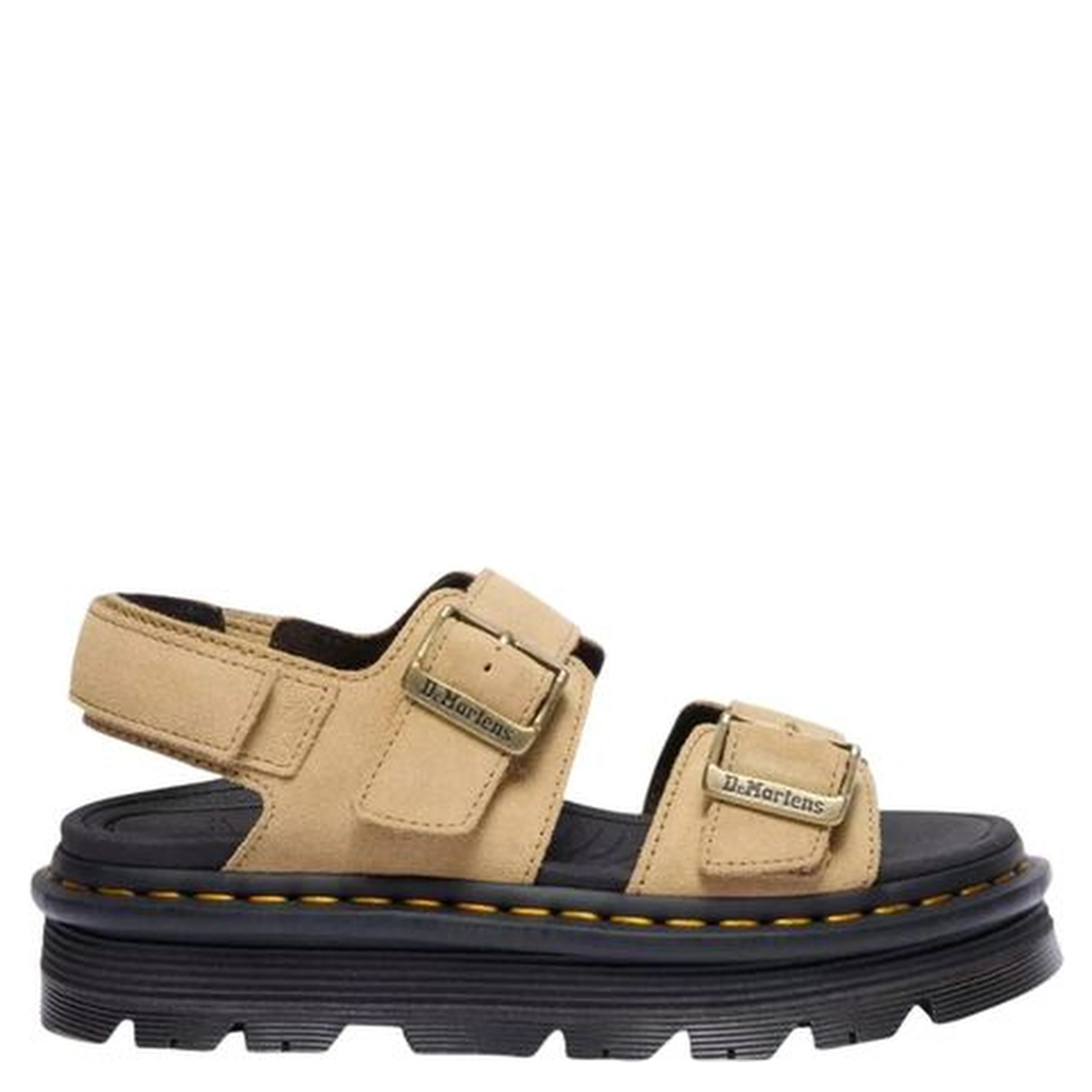 Beige Leather Platform Sandals