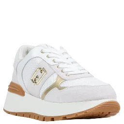 White Artificial Leather Athletic Sneakers