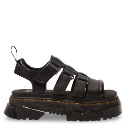 Black Leather Platform Sandals