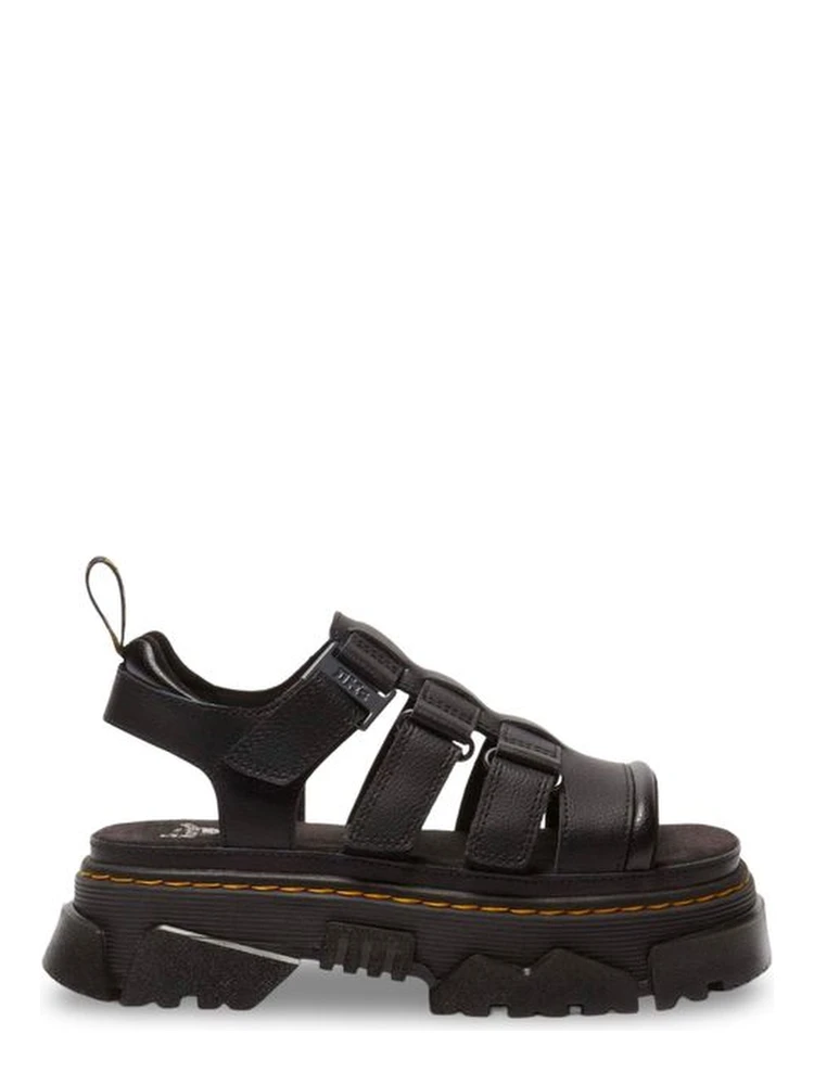Black Leather Platform Sandals