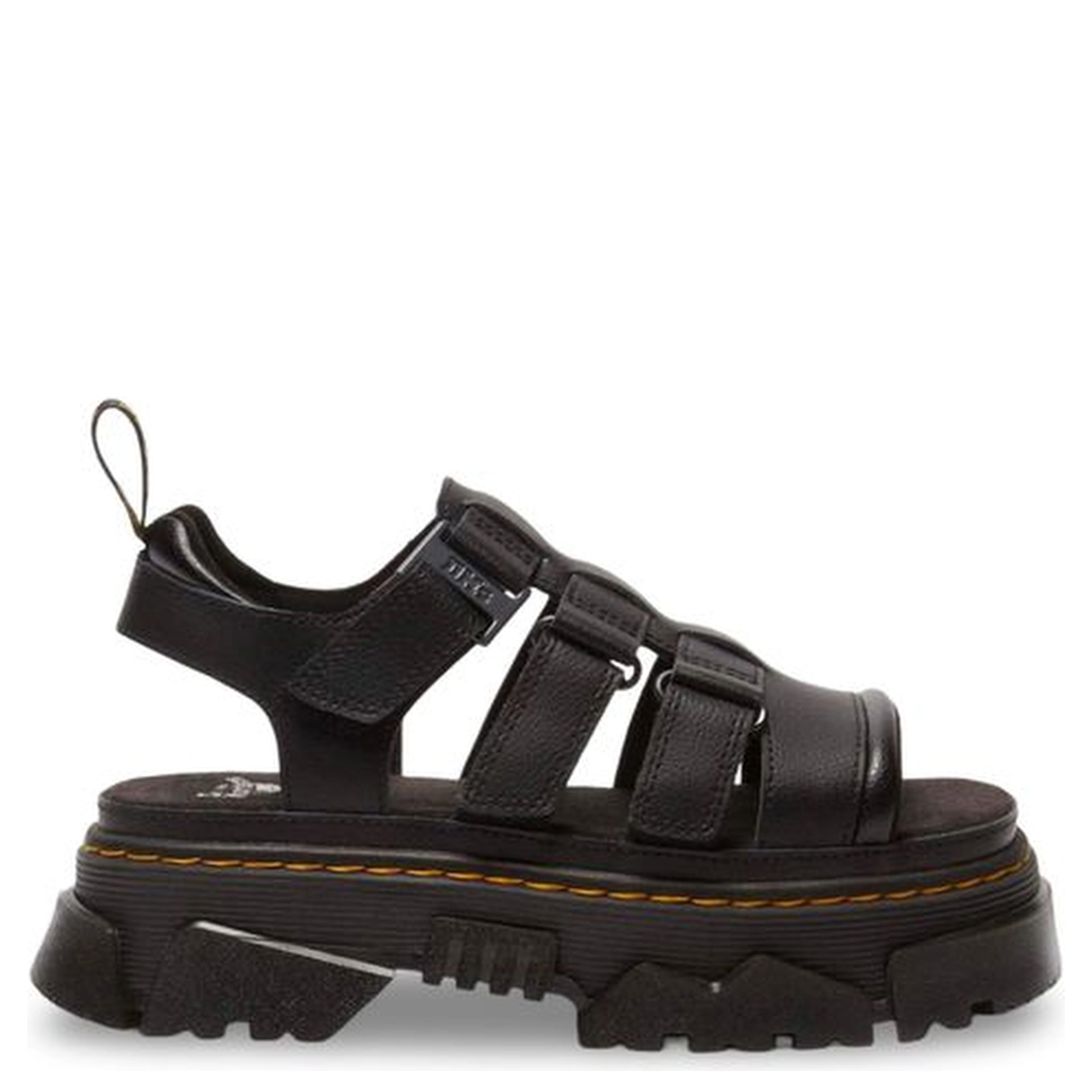 Black Leather Platform Sandals
