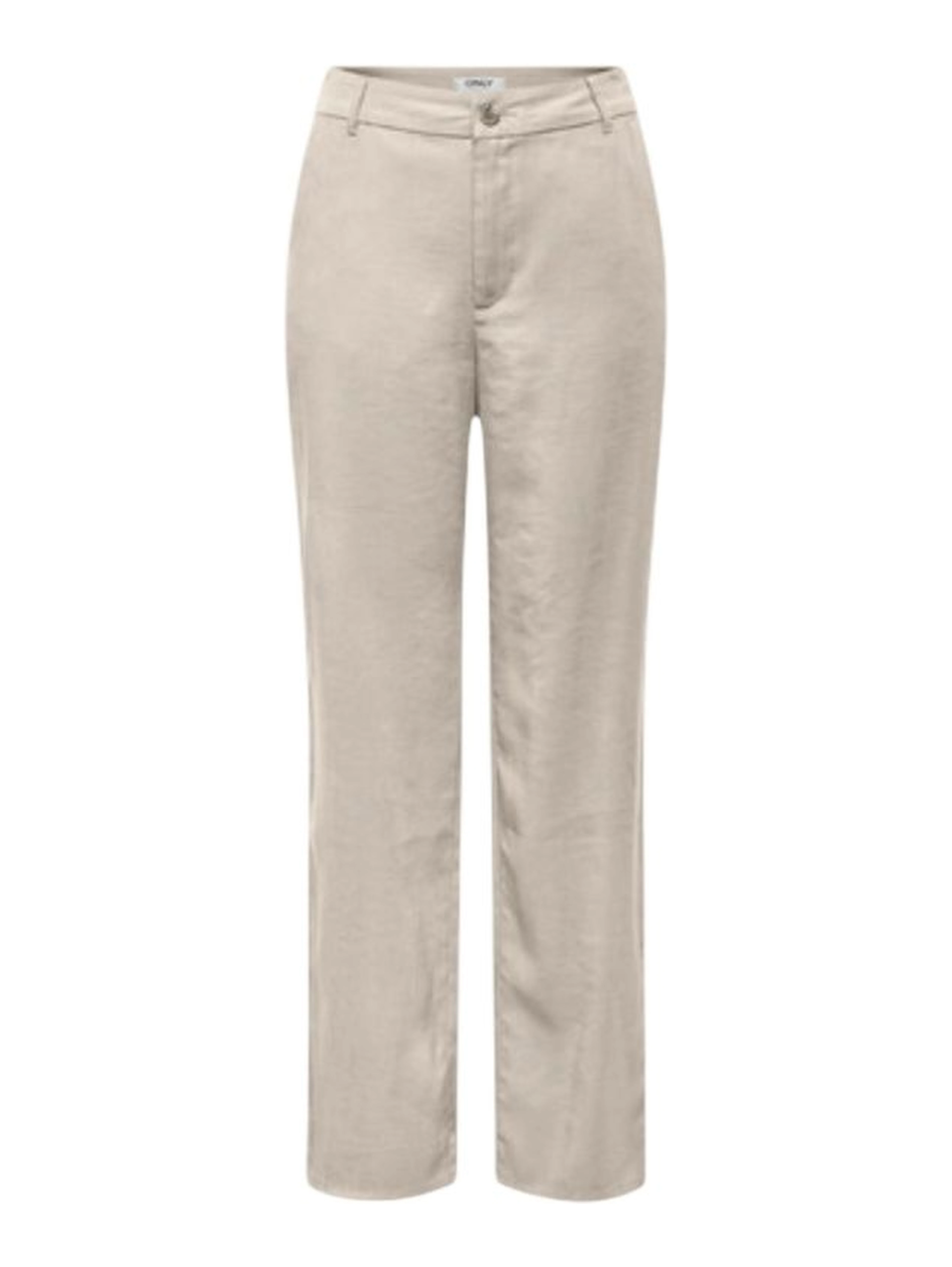 Beige Viscose Casual Pants