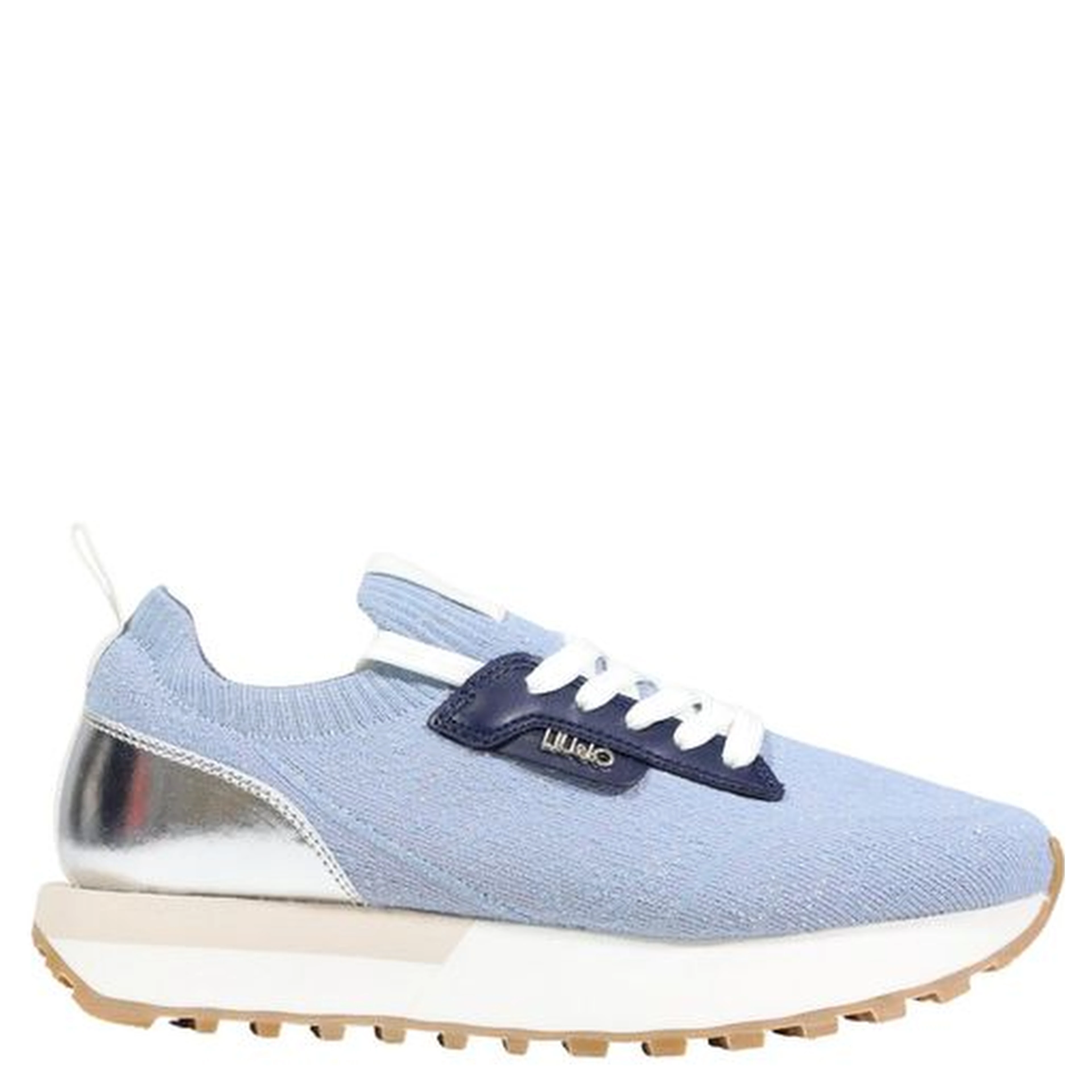 Blue Polyester Athletic Sneakers